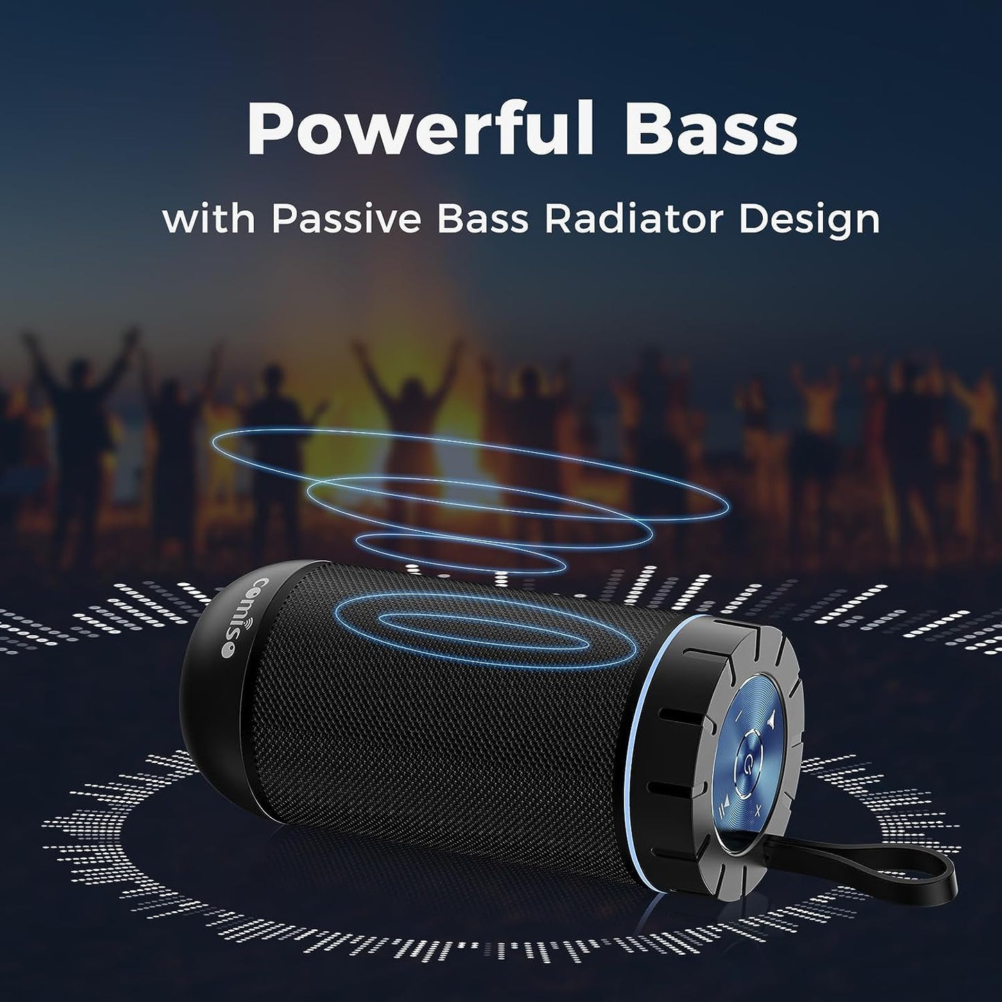 Bluetooth Speaker, IP65 Waterproof Portable Speaker